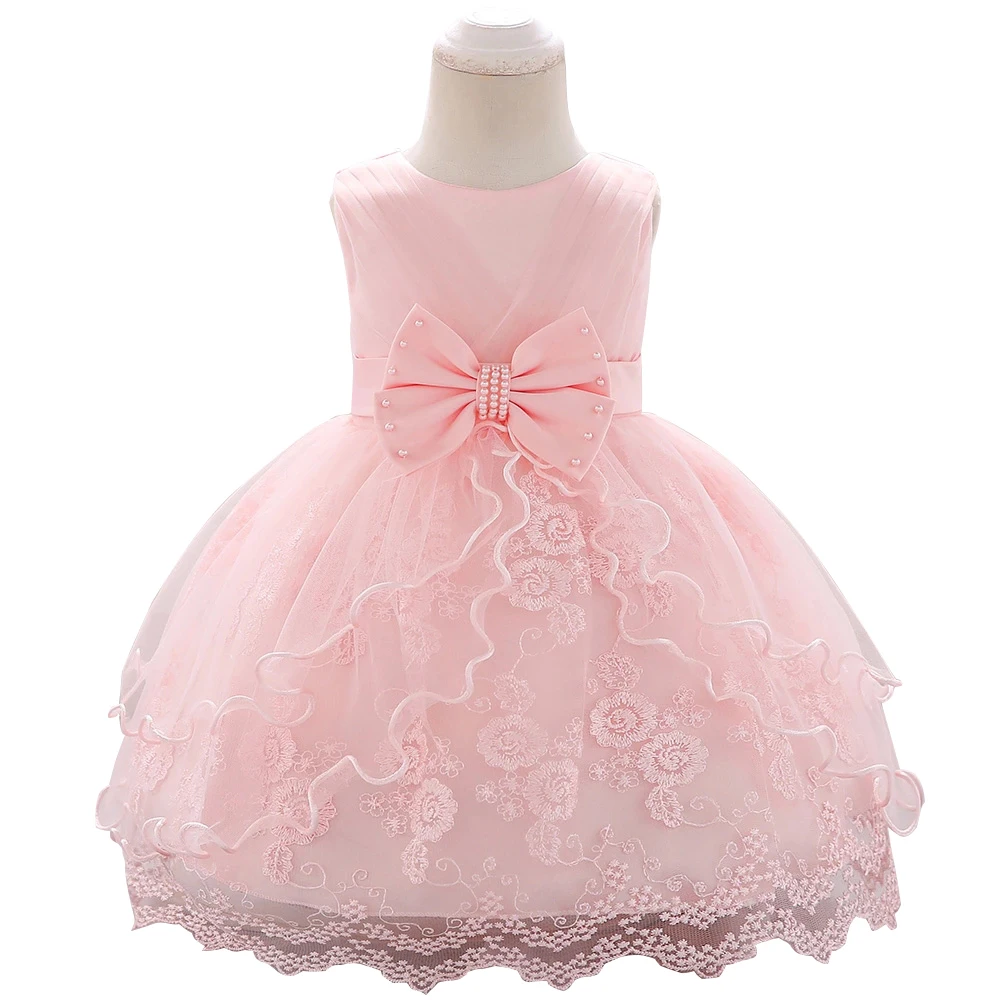 

Newborn Baby Clothes Bridesmaid Kids Fancy Cheap Flower Girl Little Angel Dresses For Birthday Party L1869XZ, As picture