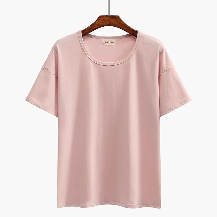 
Wholesale custom brand plus size casual style blank white t-shirt for woman 