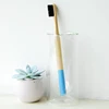 Charcoal Environmental Bamboo Logo Travel Accessory And Toothpaste Holder Personalized Mark Toothbrush
