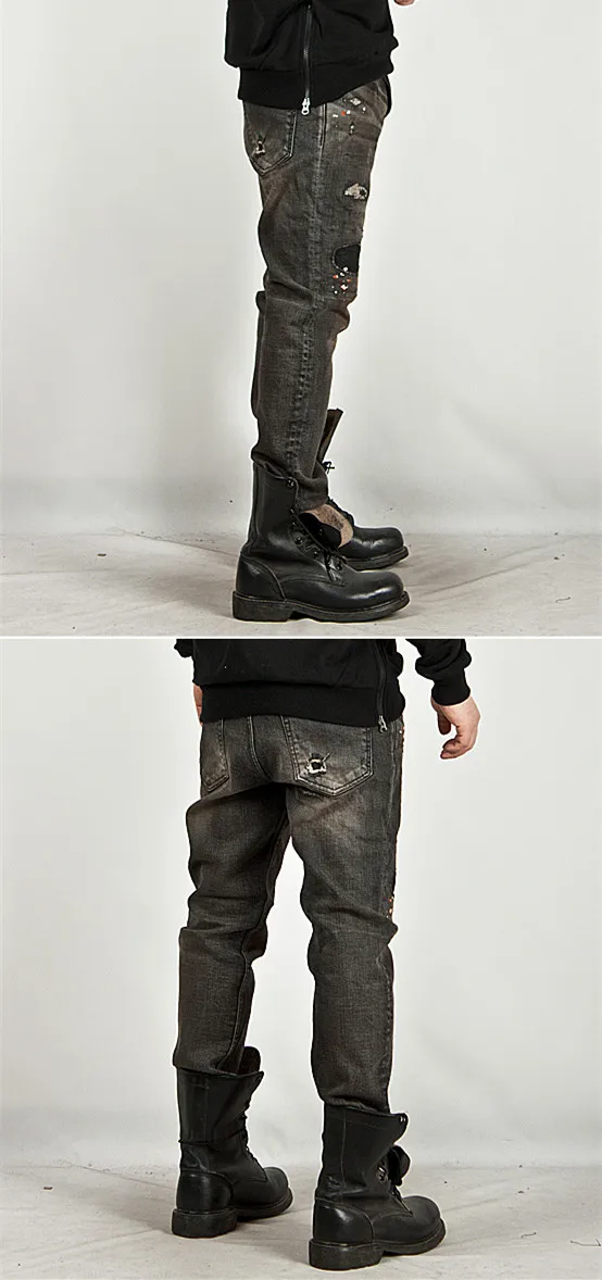 Street Extreme Mens Distressed Semi-baggy Black Jeans - Buy Street Guys ...