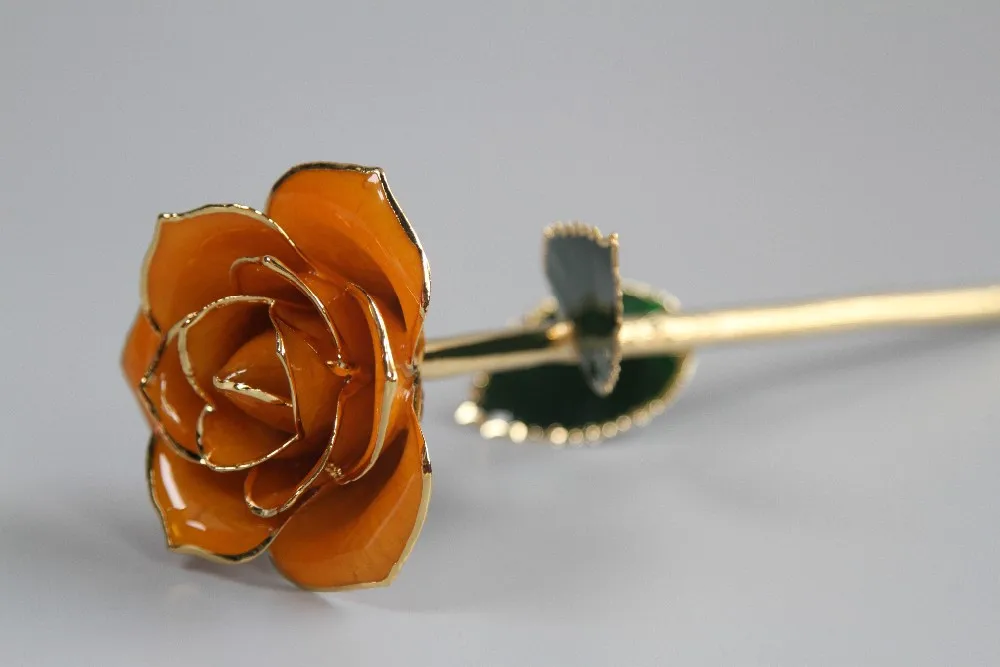 Factory Wholesale Luxury 24k Gold Plated Rose Real Natural Preserved