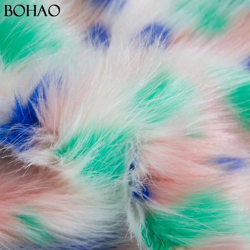 
Pretty Looking Bright Colorful Fake Fur Fabric Textile 