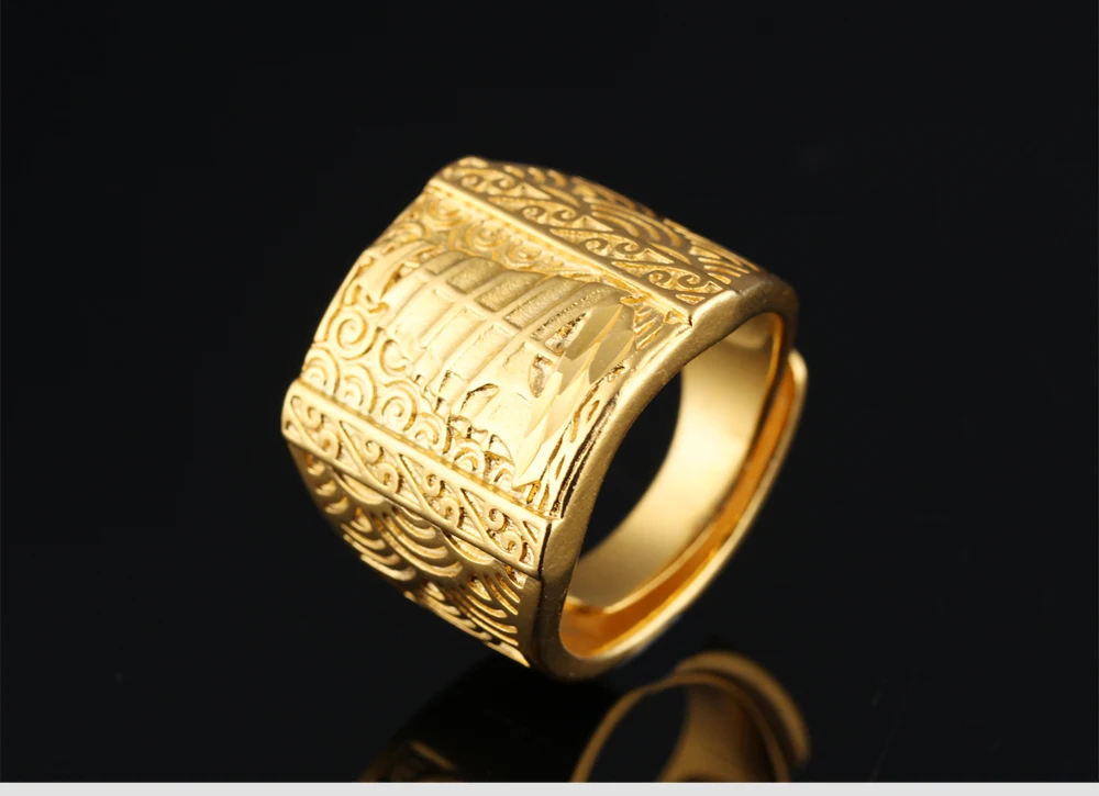 plated 18k gold ring smooth sailing brushed male ring