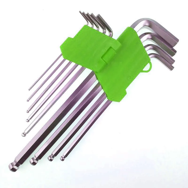 9piece Extra Long Arm Metric 1.5mm10mm Allen Key Spanner Hex Wrench