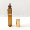 Skin Care Cream Use and Plastic,glass Material 10ml glass roll on bottle with gold aluminum cap