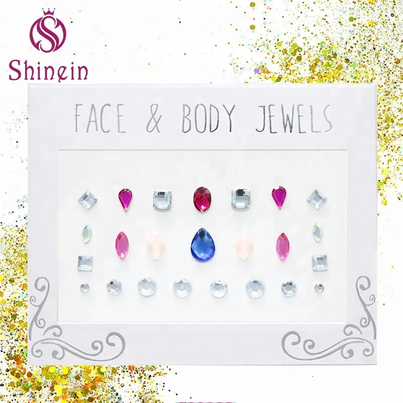 

Custom new design fancy eye makeup gems face jewel stickers for decoration, Pantone color