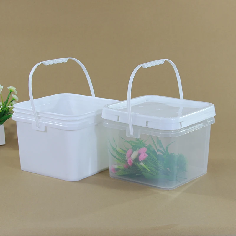 
black White transparent kids toys packing pp plastic beach bucket 1 to 10 liter with lid with handle printing 