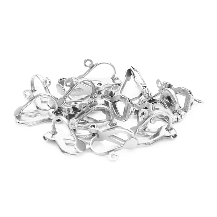 

20Pcs/Bag Factory price Stainless Steel Earring Clip French Kidney Earwire Loop Earring Making Hook of Earring Findings, Silver