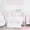 Rabbit Garden print theme crib bedding set 100% cotton crib bedding set for girls