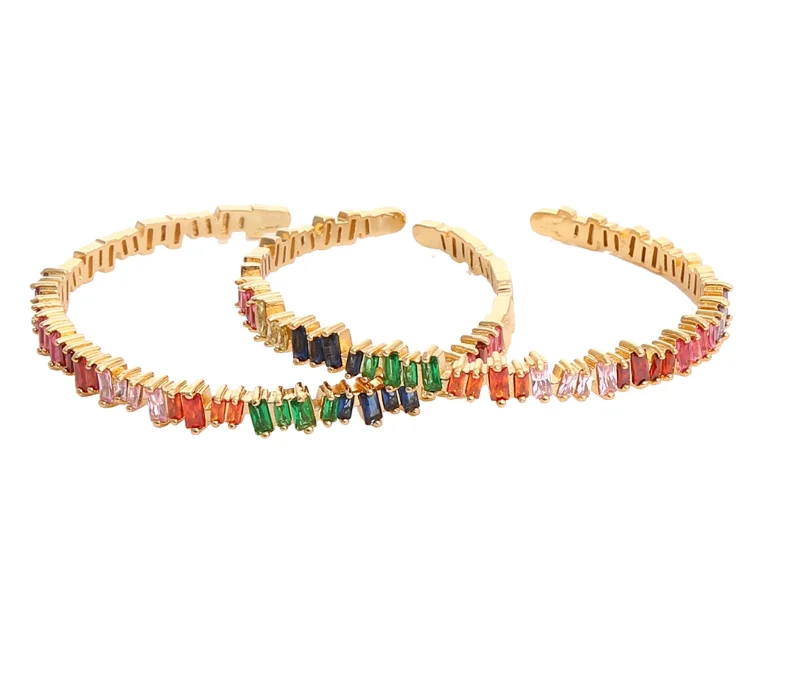 

Factory Direct Sale Light Recyclable Copper Thin Bangle Simple Rainbow Bracelets