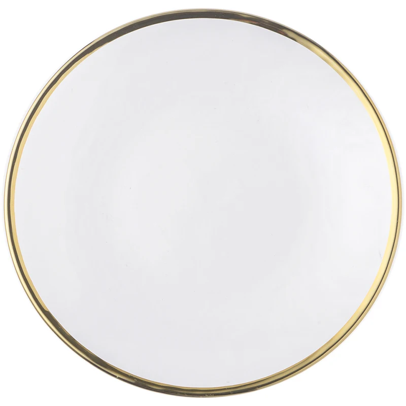 

Gold silver rim charger plates round bowl for wedding and party, Gold rim