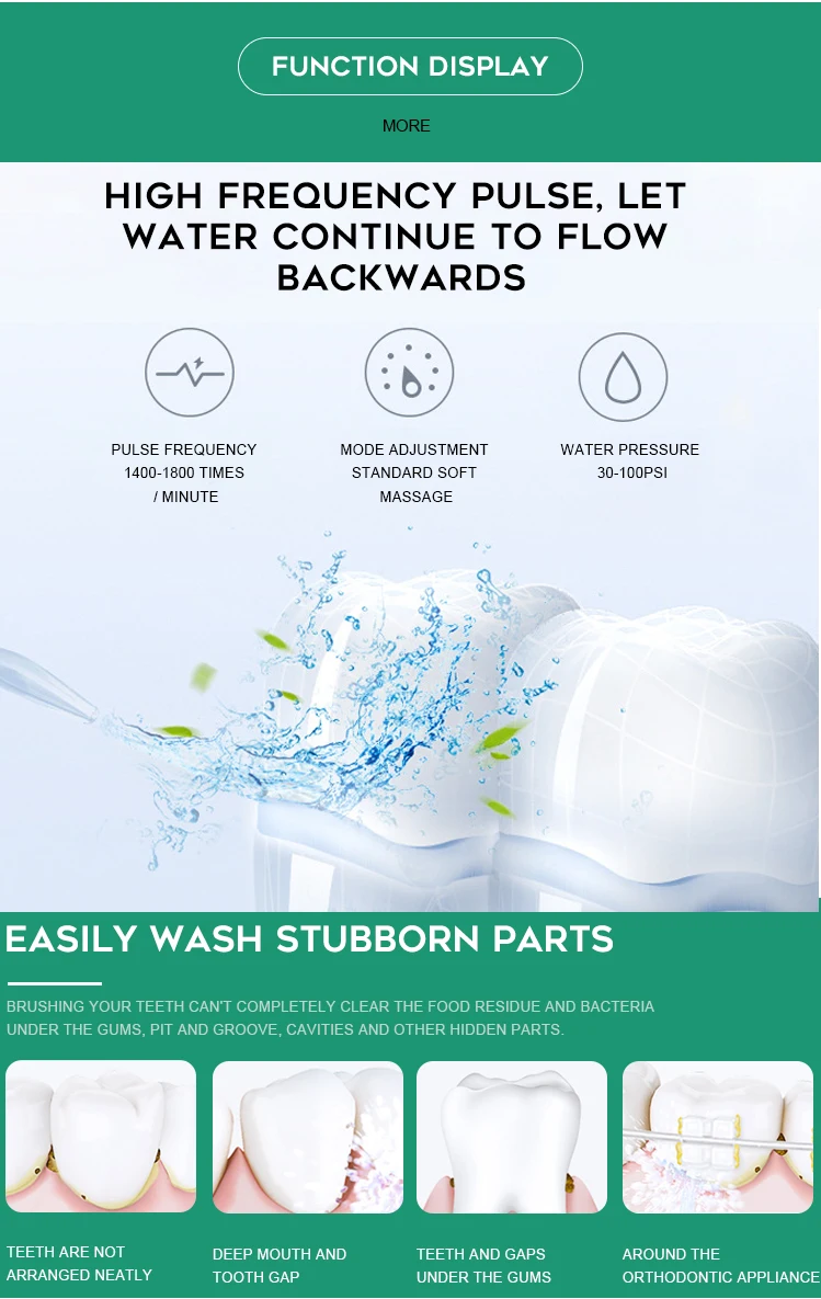 Newest rechargeable electric floss pick dental water flosser