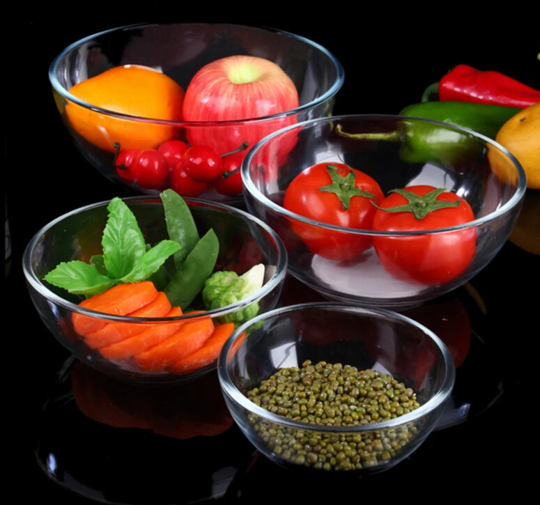 5piece Oblique Mouth Glass Bowl Fruit Salad Dessert Bowls,Glass Mixing