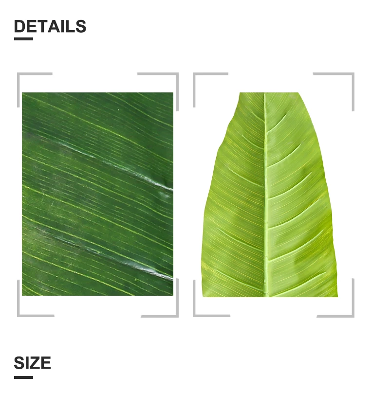 Factory Direct Sale Artificial Banana Leaves Plastic Big Green Leaves