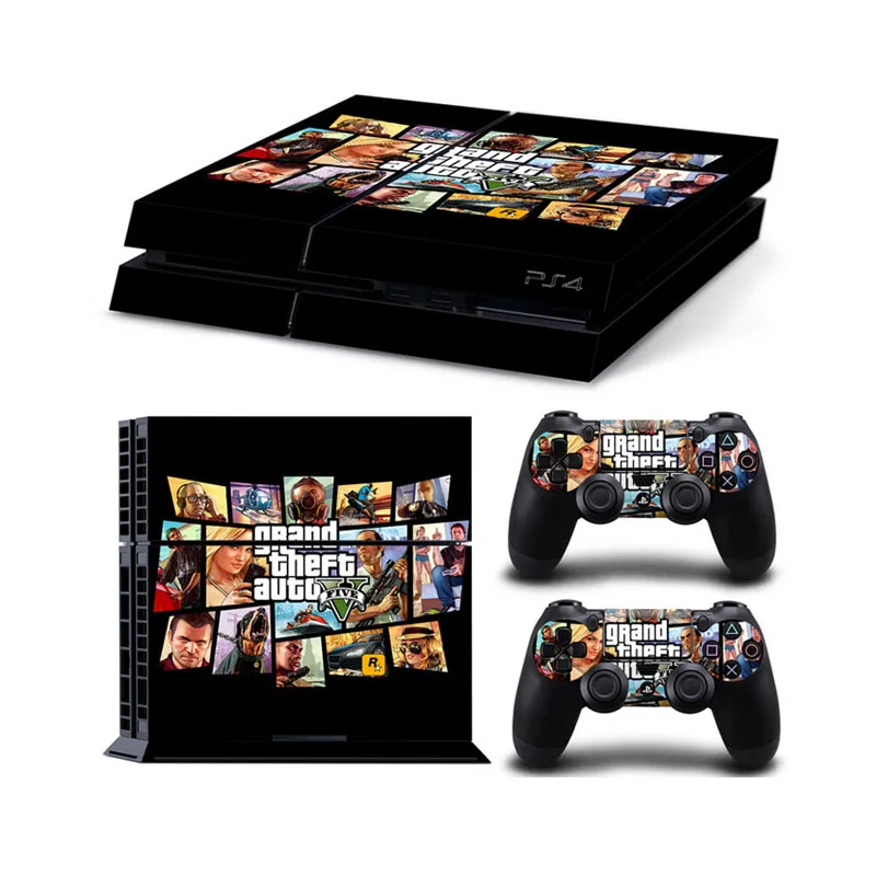 Grand Theft Auto 5 Gta 5 For Ps4 Console Vinyl Skin Sticker Controle For Playstation Cover 4 + 2 Controllers Gamepad Decal - Buy For Ps4 Gamepad Decal,For Console Vinyl,Sticker