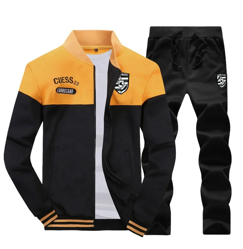 

Fashion design autumn men's 2 pcs tracksuits long sleeve sports casual suits stylish customized running men track suits, Accept custom made color