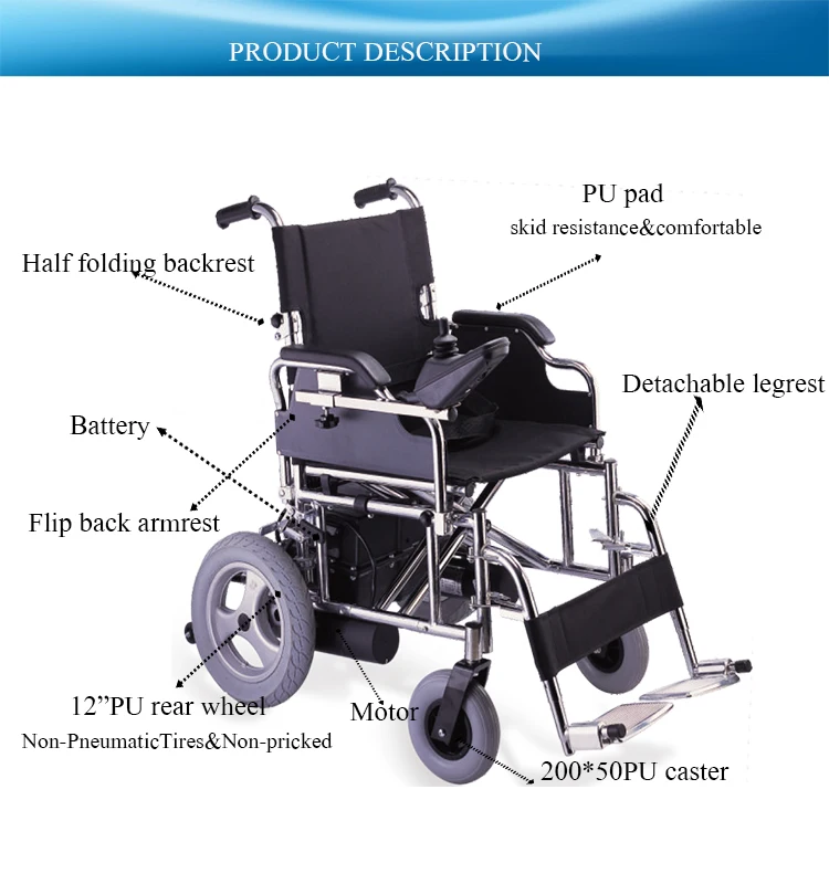 Golden Supplier Wholesale Foldable Electric Wheelchair Price In The