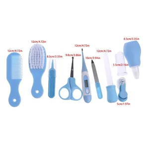 Image of 10pcs/Set Newborn Baby Kids Nail Hair Health Care Thermometer Grooming Brush Kit Care set