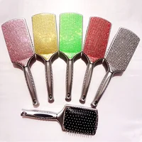 

luxury bling paddle brush small MOQ bristle hair brush for wholesale