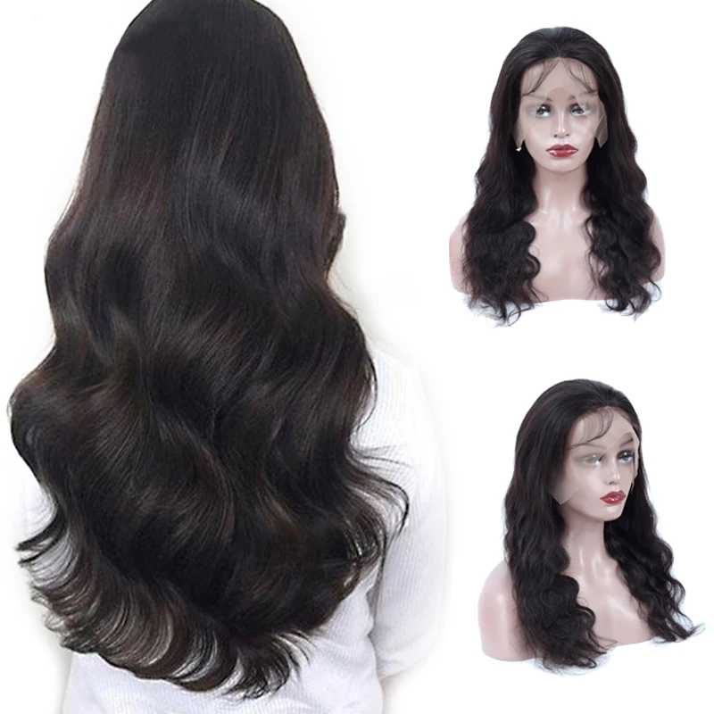 

Brazilian Human Hair Lace Front Wigs For Black Women Sale Body Wave Virgin Hair Extensions Lace Frontal Wig Natural Double Drawn, Natural color lace wig