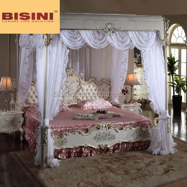 Royale italienne chambre meubles, luxe rembourré lit à baldaquin ... Chambre a coucher italienne de luxe
