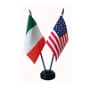 American and Red White Green Flag Friendship Table/ Desk Flag with Stainless Steel Base
