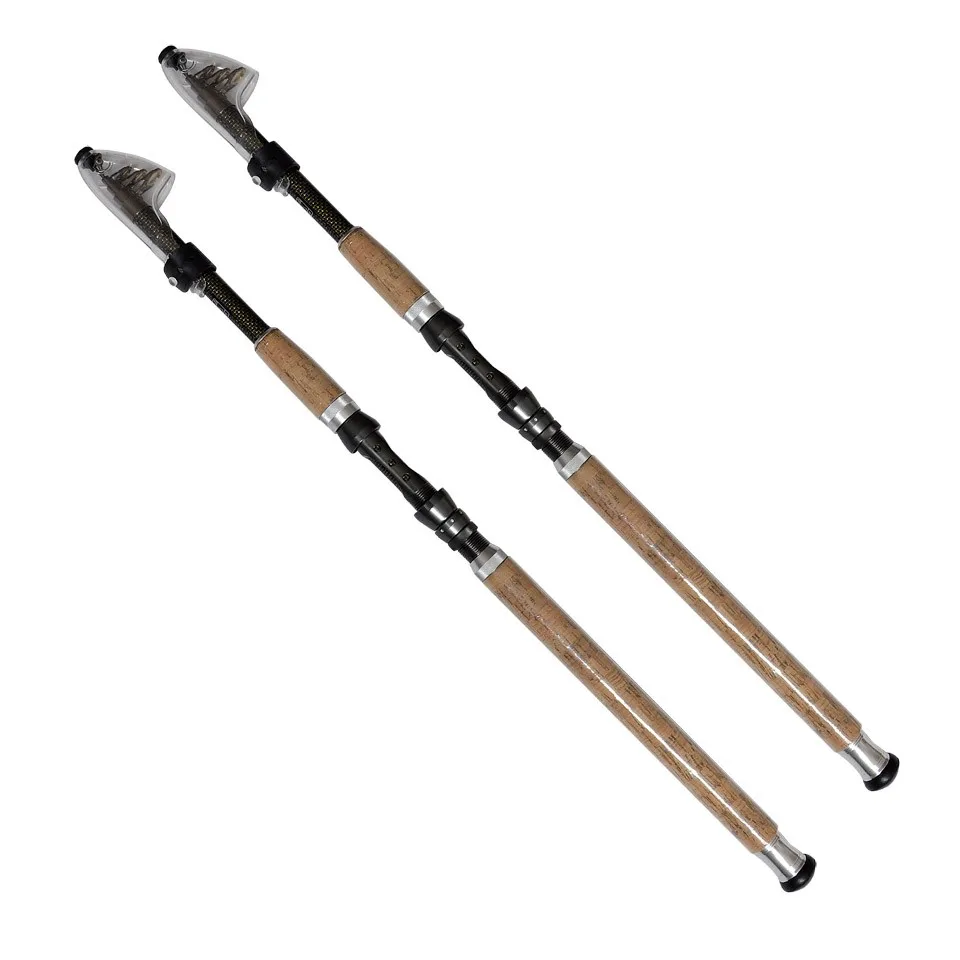 99% Carbon rod 2.1M 2.4M 2.7M 3.0M3.6M Portable Telescopic Fishing Rod Spinning Fish Hand Fishing Tackle Sea Ocean Rod, Brown