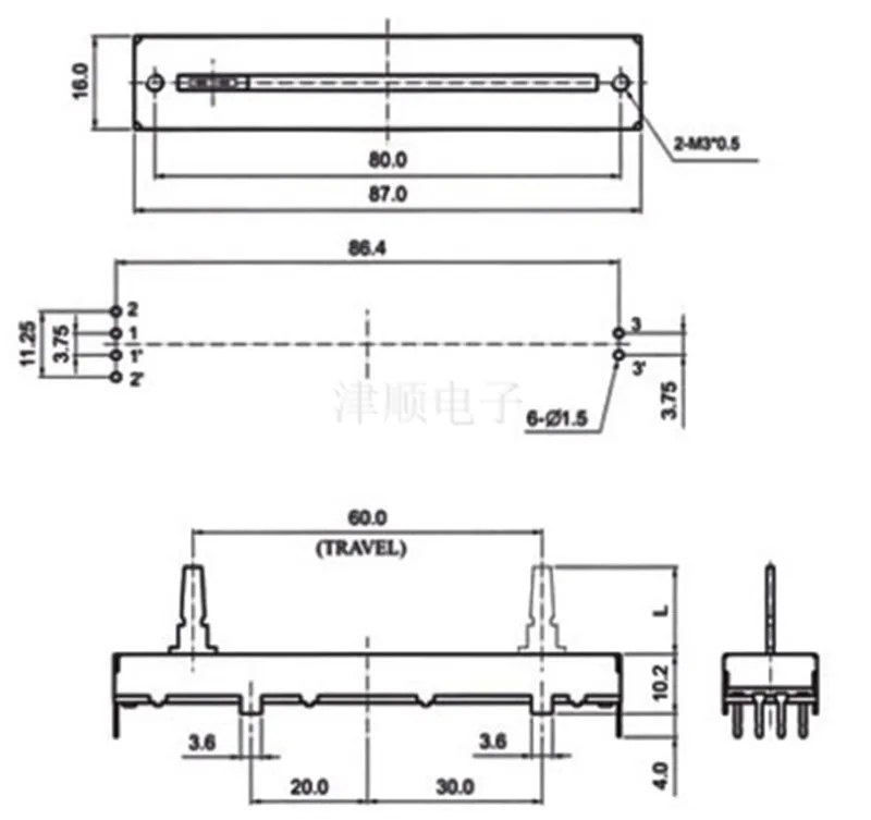 609N direct sliding push-pull potentiometer dimming Taiwan power ...