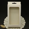 Universal white paper phone cases box with different size pvc inner tray