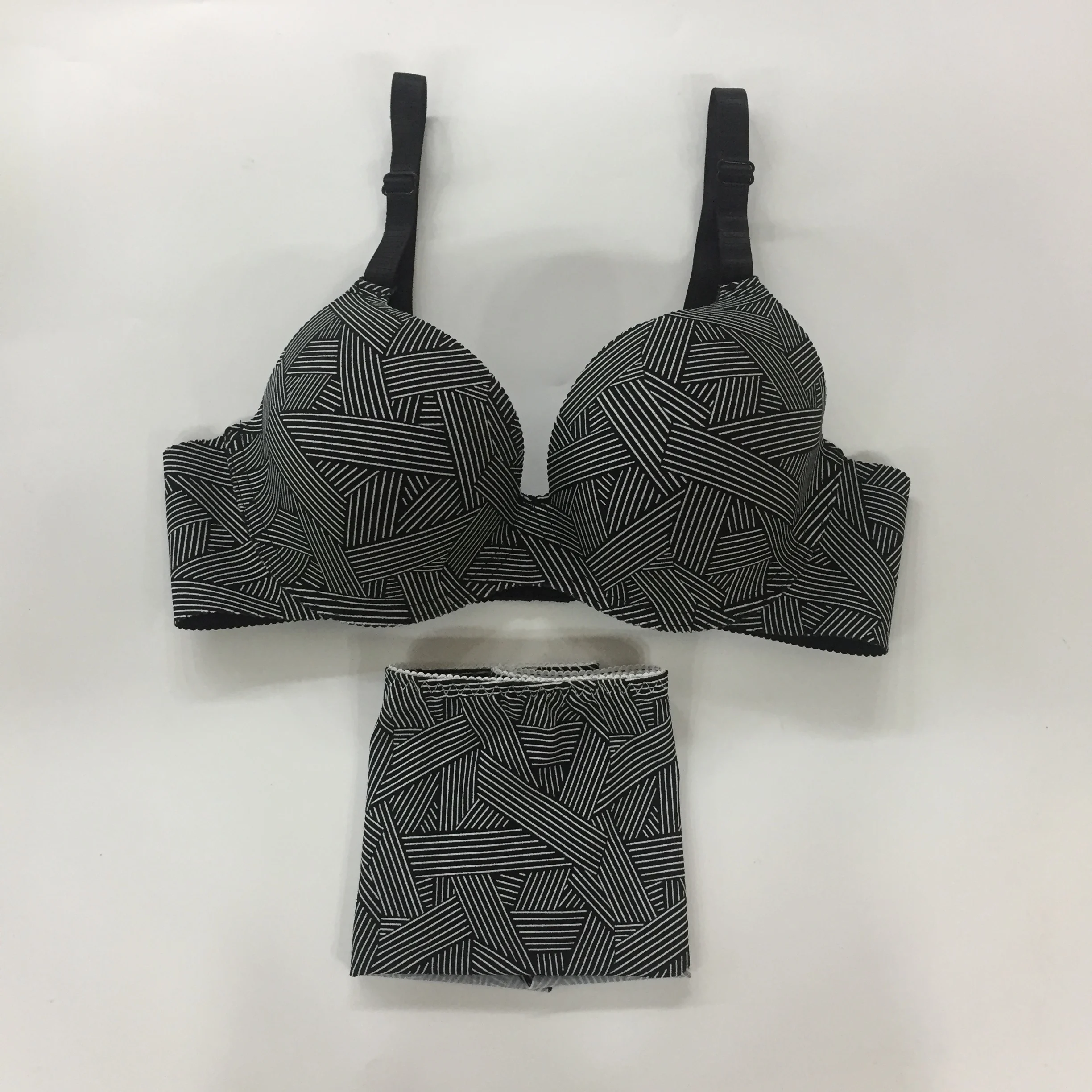 

Stock Fabric Thin cup soft bra and panty underwear set lingerie for young girls, Accept customized