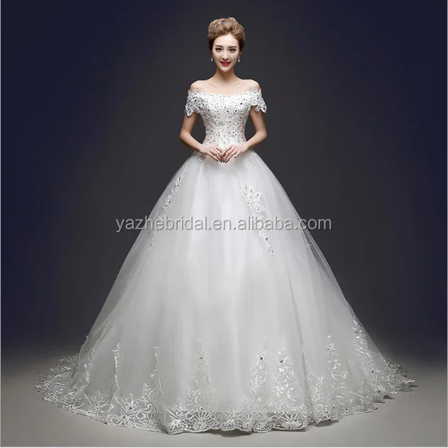 

Off Shoulder Short Sleeve New Bridal Wedding Dress, Custom made