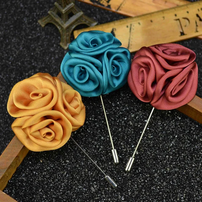 

2019 Custom Autumn Flower Lapel Pin Men's Brooch, Red;pink;dark red;rose;yellow or at your color request