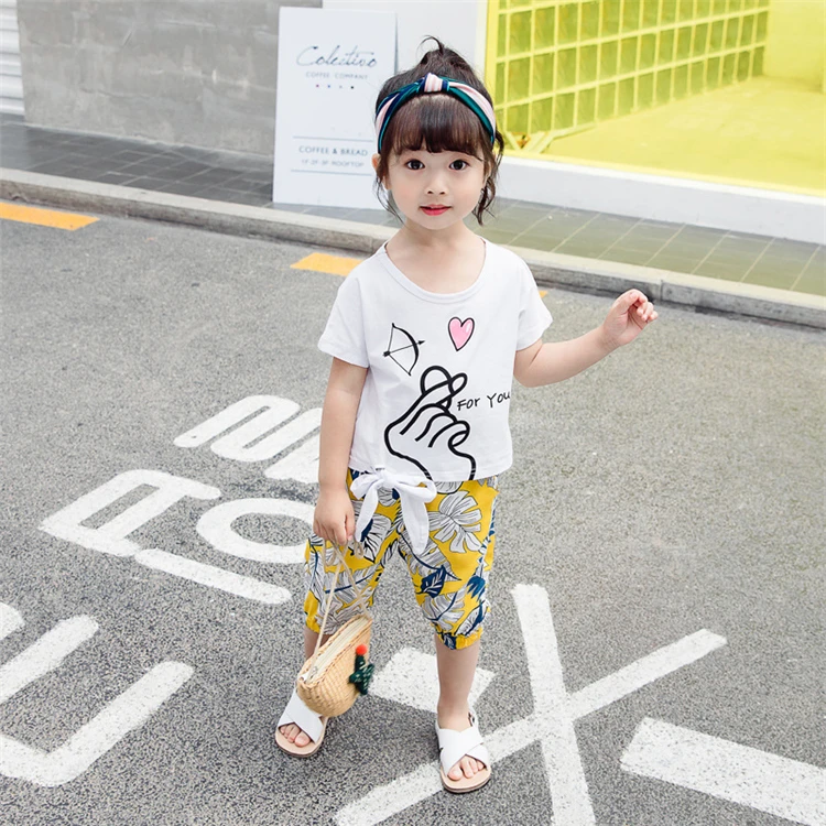 Thailand Best Selling Baby Girl 2 Pieces Cotton Clothes Guangzhou