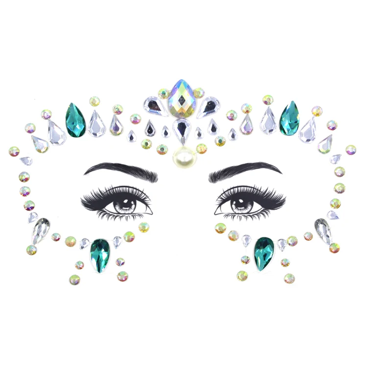 Face Jewels Sticker Make Up Adhesive Body Art Gems Rhinestone Temporary