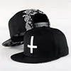Korean Version Men's Hip-Hop Style 3D Cross Embroidery Folding Flat Edge Snapback Cap