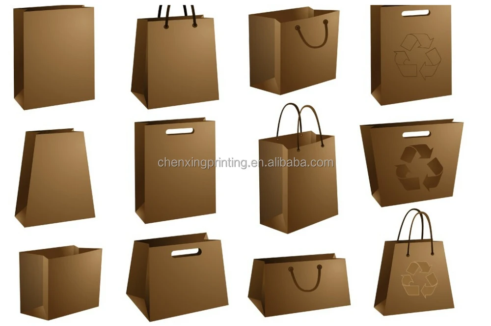 500 Strong Designer Paper Carrier Shopping Bag Kraft Paper Bag