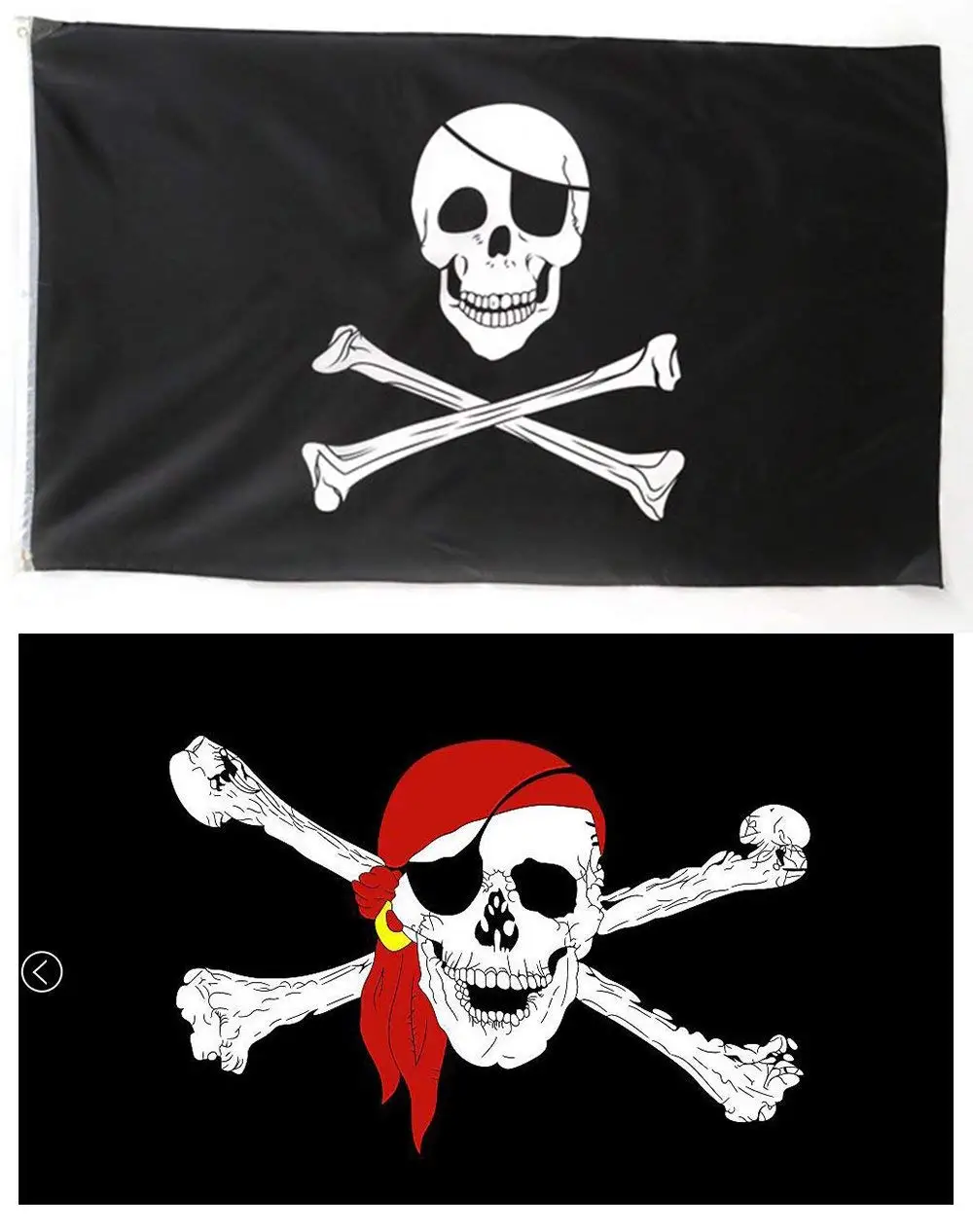Pirate Anchor Flag 5 x 3 FT 100% Polyester With Eyelets Skull Bones Party