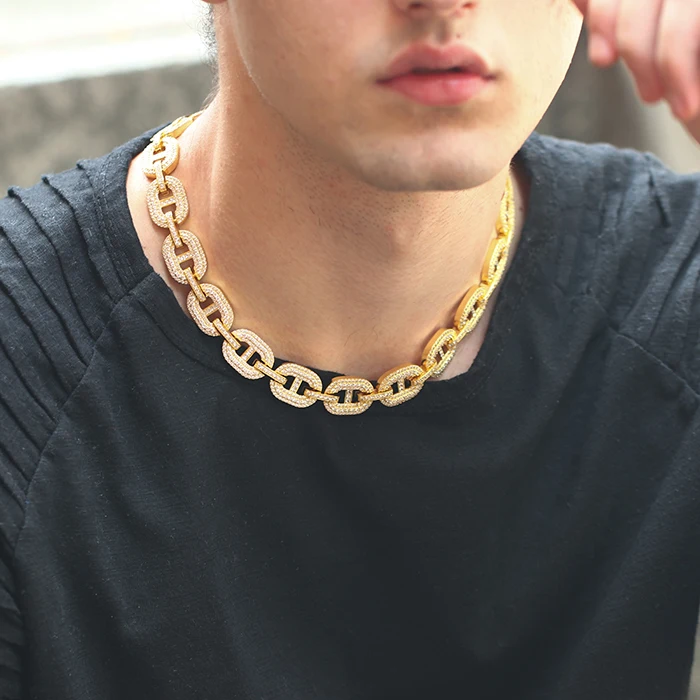 

Wholesale Iced Out Jewelry Mens Neck Chains Diamond for Men, Gold;rose gold;black or rhodium