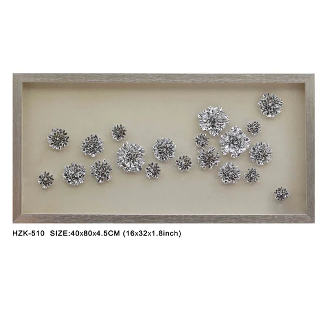 

Frame Silver Ceramic Circles glass 3d shadow box wall art