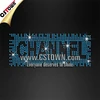 Teal blue channel crystal unite flat back hotfix rhinestone transfer