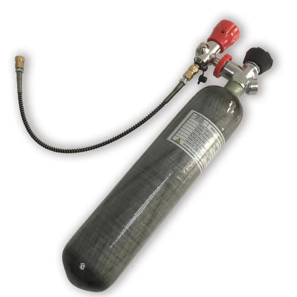 

2L Diving Tank Paintball Carbon Fiber Composite Gas Cylinder with Filling Station and Valve, Grey