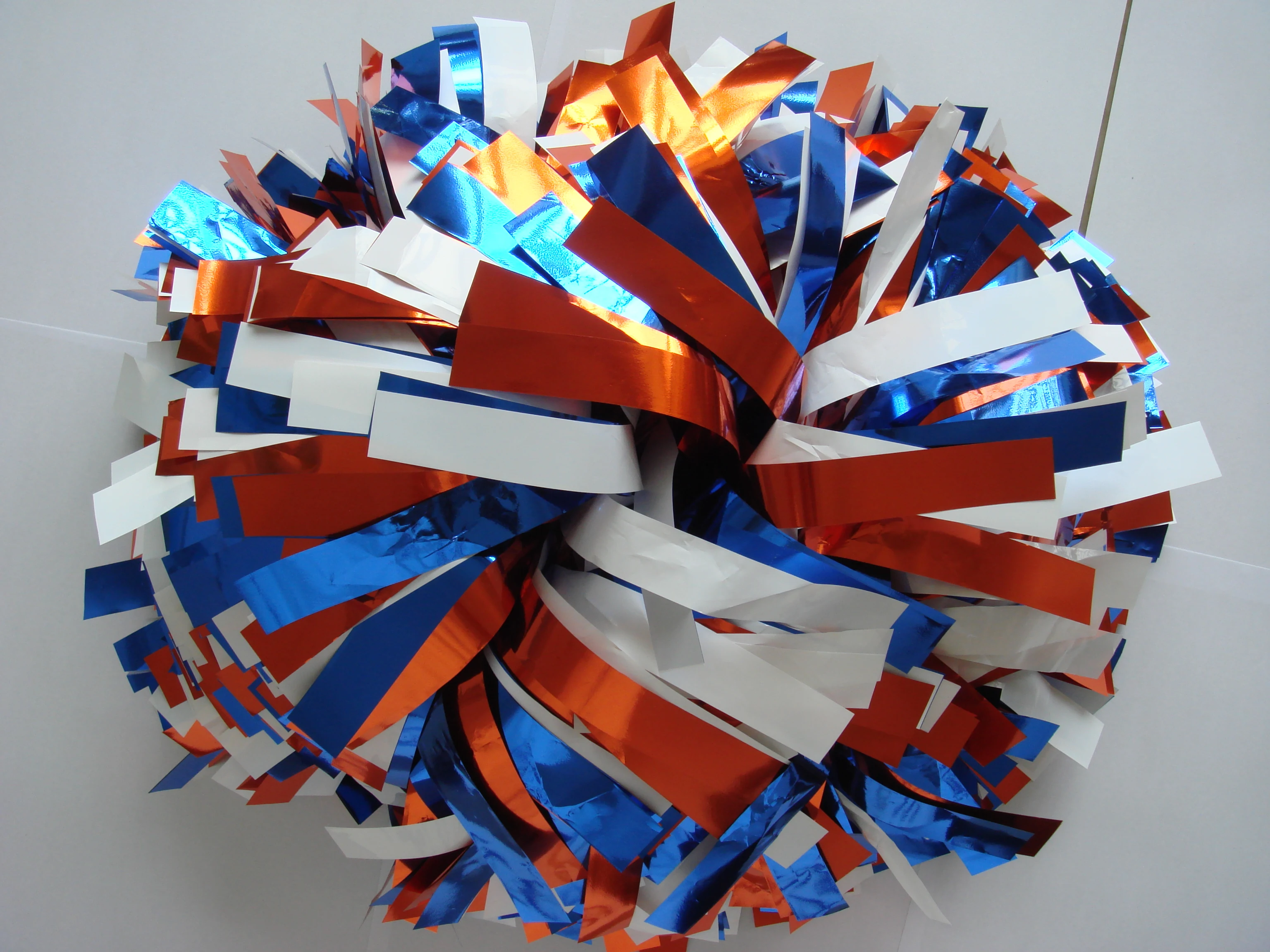 
6 inch three color mixed cheerlrading metallic pom poms ball 