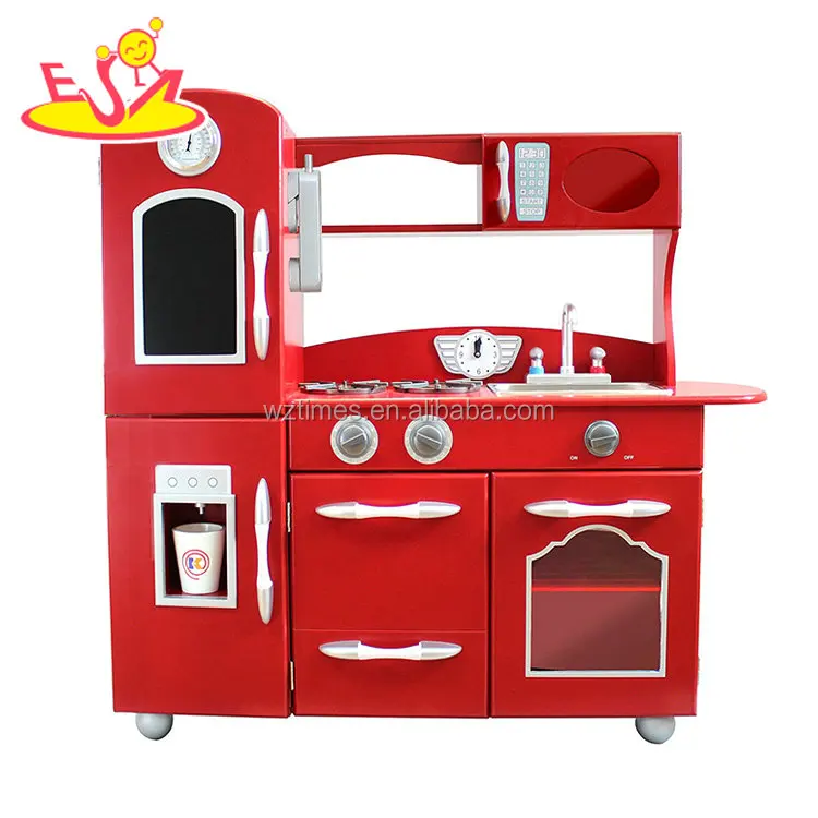 
2018 Hottest luxury wood material mini role play kitchen set funny kitchen toy set for kids W10C367 