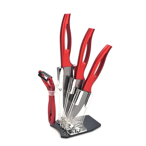 Image of High Quality 5pcs Swiss Line Crofton Black Ceramic Blade Kitchen Chef Knife Set