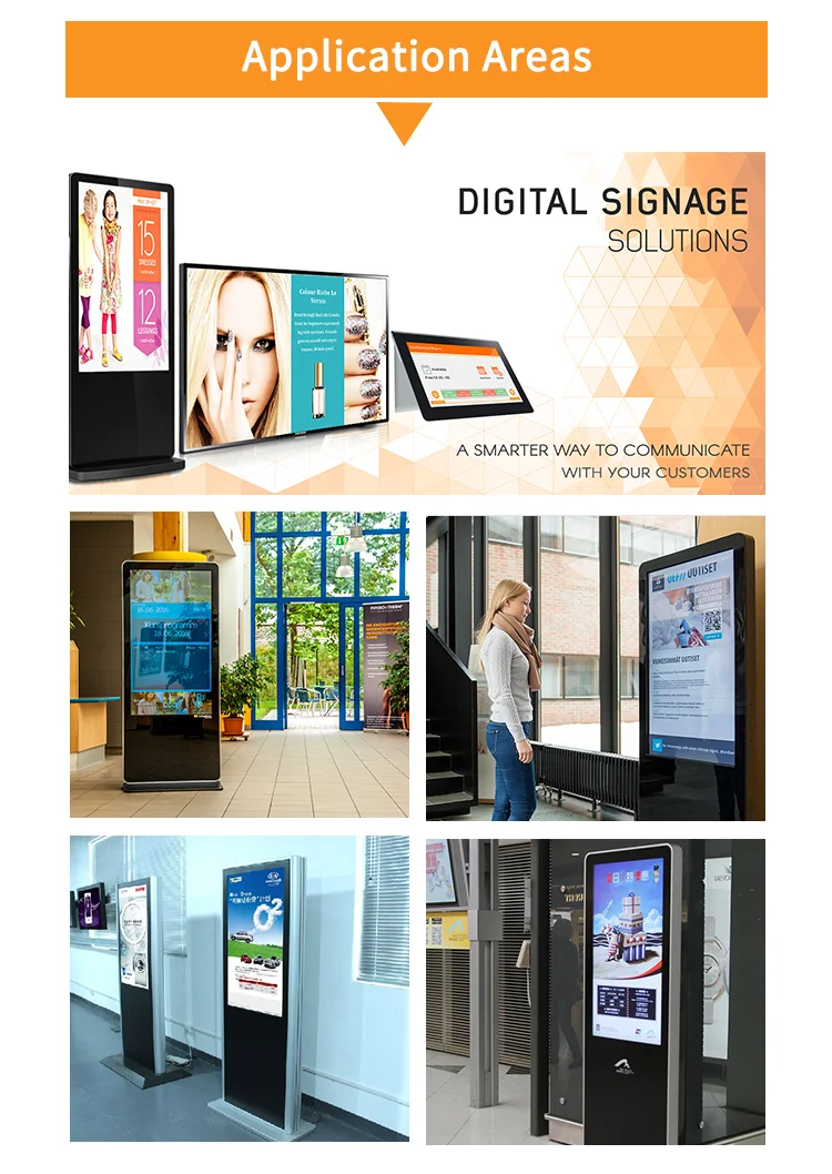 Professional custom 49 inch digital signage display floor standing lcd advertising player