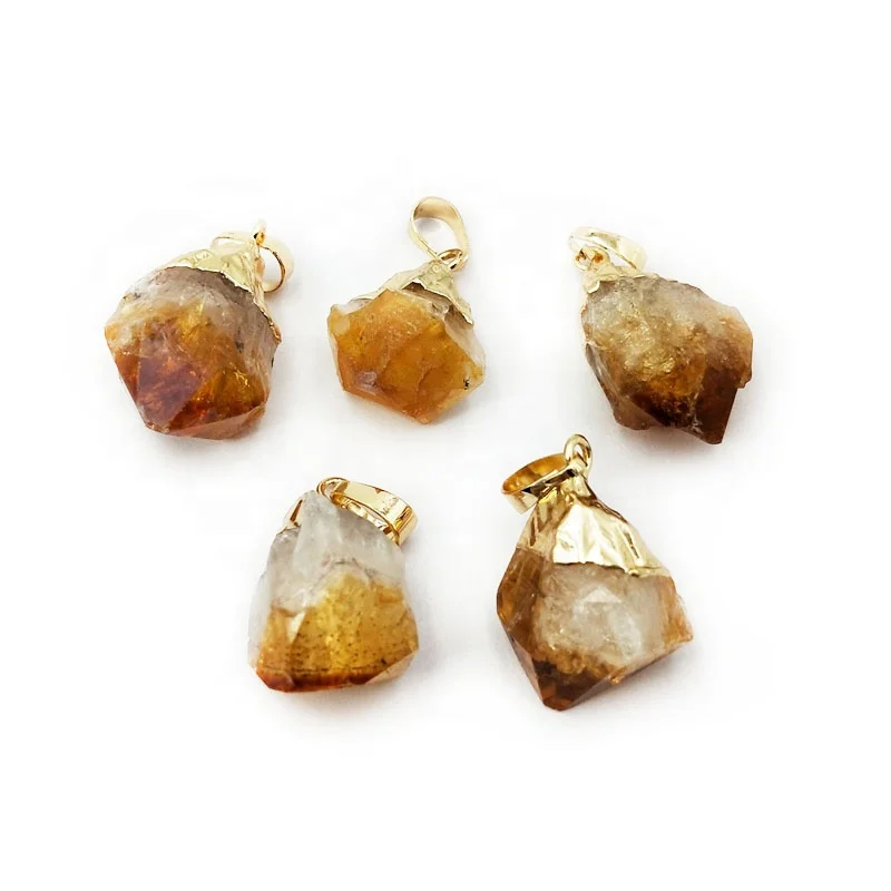 

Nature crystal point pendants necklace rough citrine gemstone gold druzy pendant gold plated natural drusy pendulum jewelry, Citrine colors