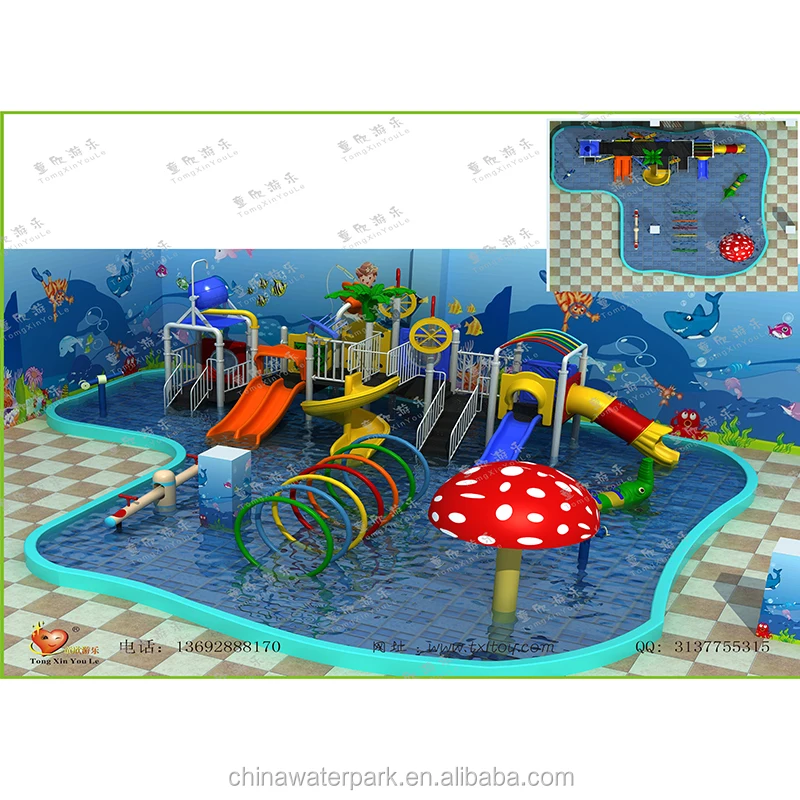 Family Water Park Playground Games Big Water Slide Aquatic Paradise