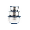 China factory stainless steel cake mixing bowl set 3 with lid