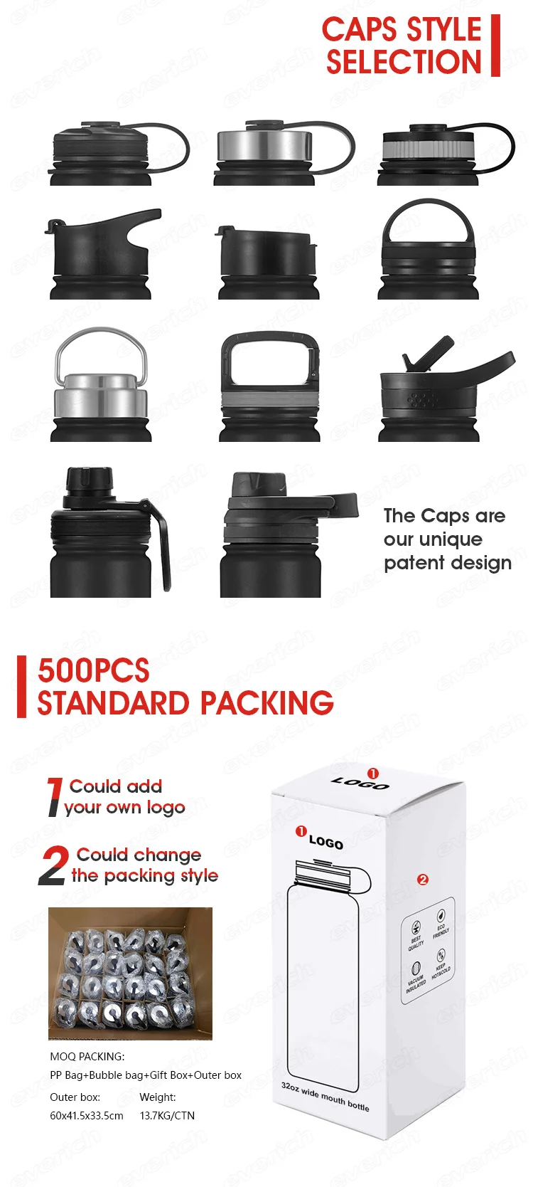 Triple Insulated Stainless Steel 16oz Water Bottle With Replacement