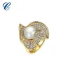 CZXRJ05 Recently Popular Wedding Pearl Rings Gold plated Bridal Fashion Ring